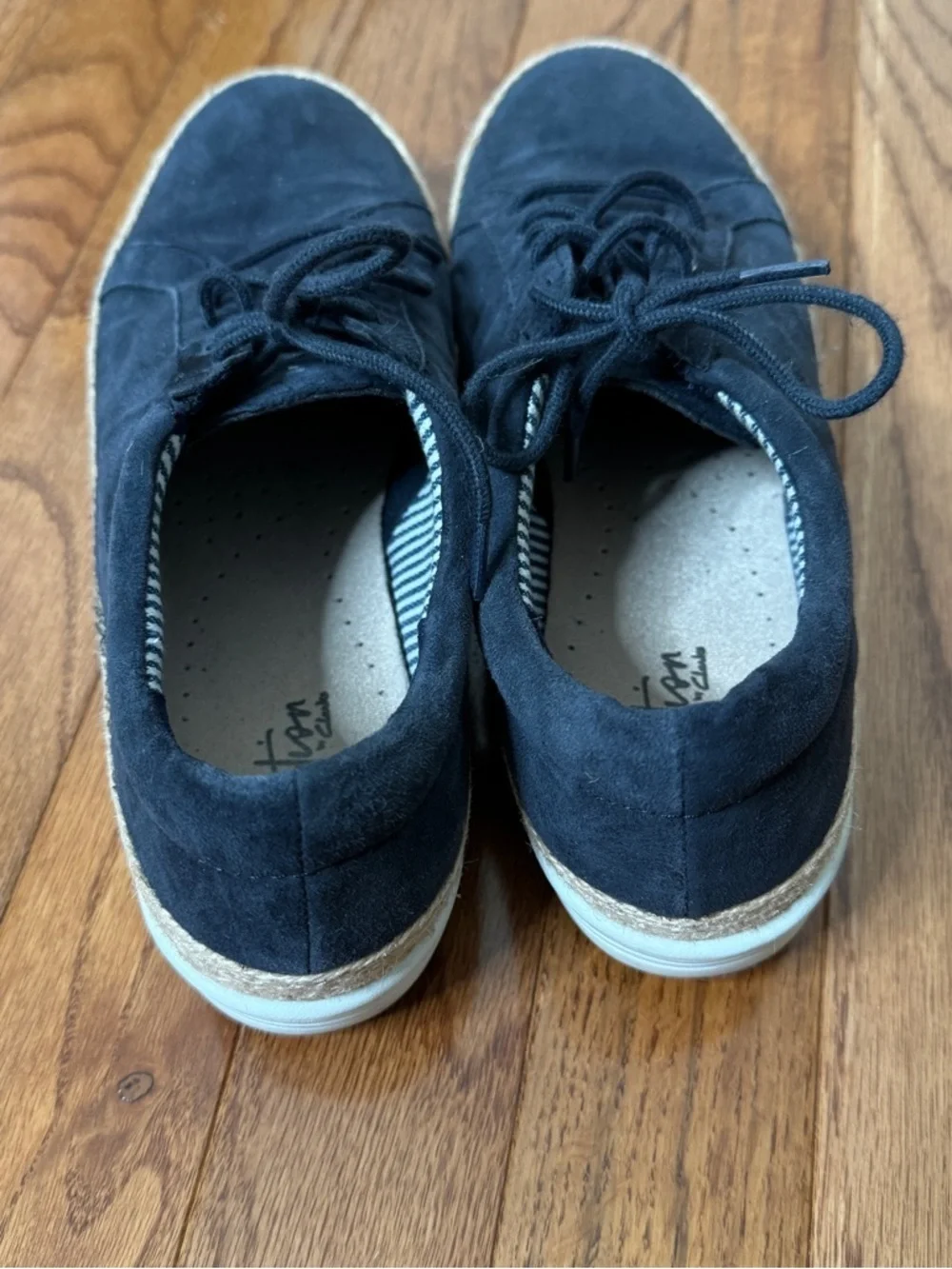 Clarks Black Nubuck Lace Up Marie Mist Sneaker Navy Size 8